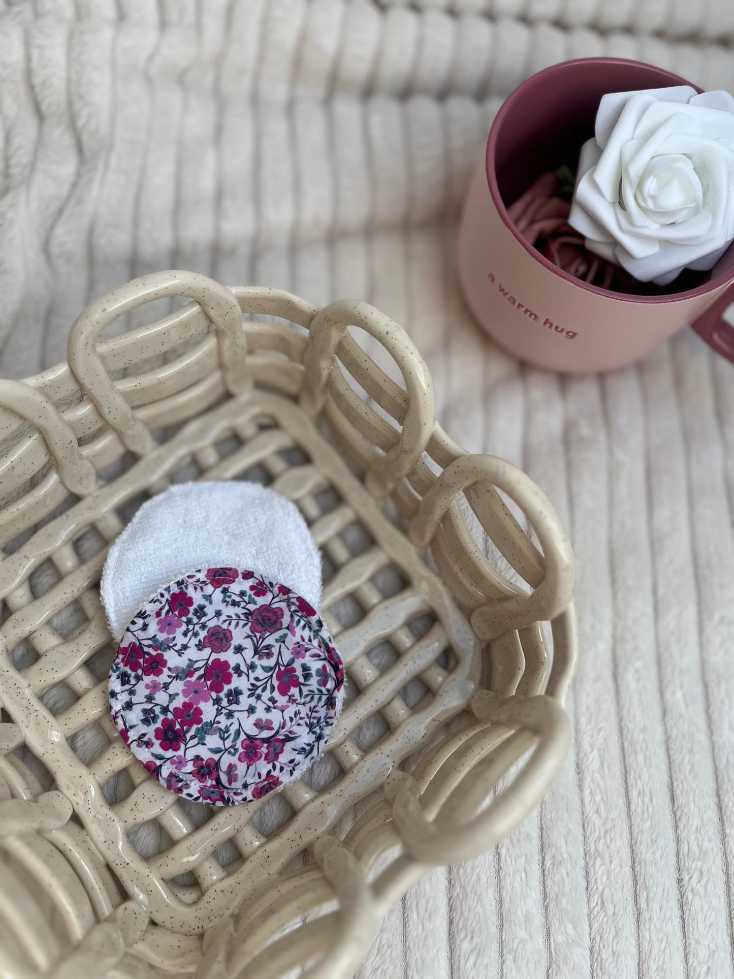 Coton démaquillants lavables - Faits main | Doux, écologiques et réutilisables | Lot de 5 cotons