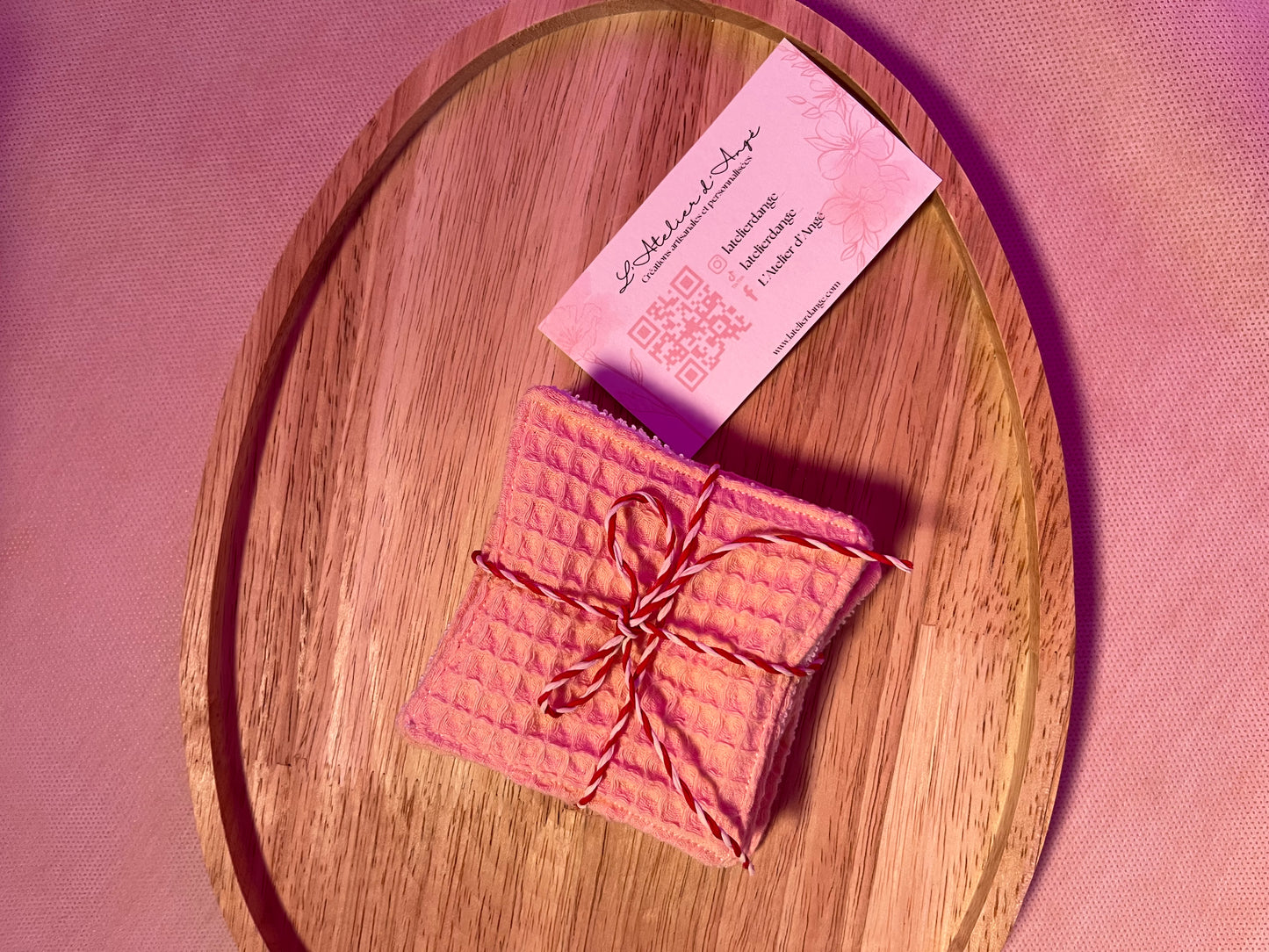 Coton démaquillants lavables - Faits main | Doux, écologiques et réutilisables | Lot de 5 cotons