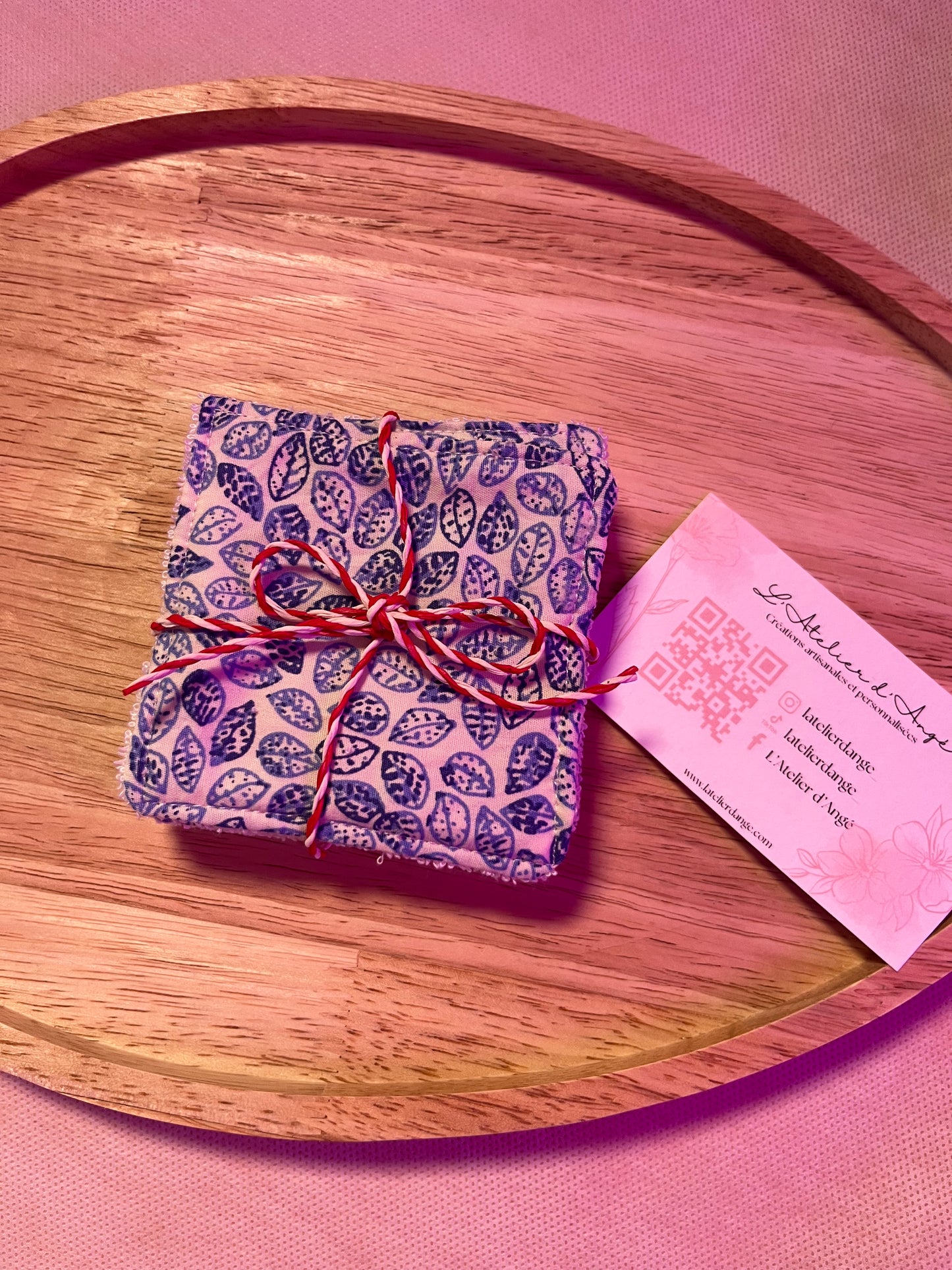 Coton démaquillants lavables - Faits main | Doux, écologiques et réutilisables | Lot de 5 cotons