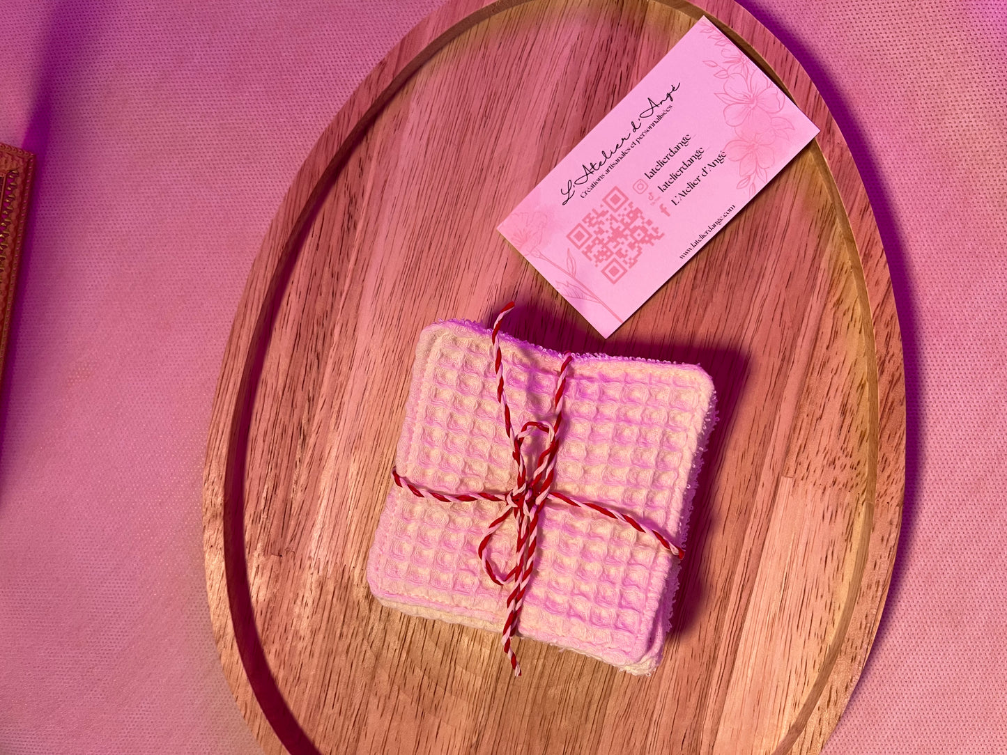 Coton démaquillants lavables - Faits main | Doux, écologiques et réutilisables | Lot de 5 cotons